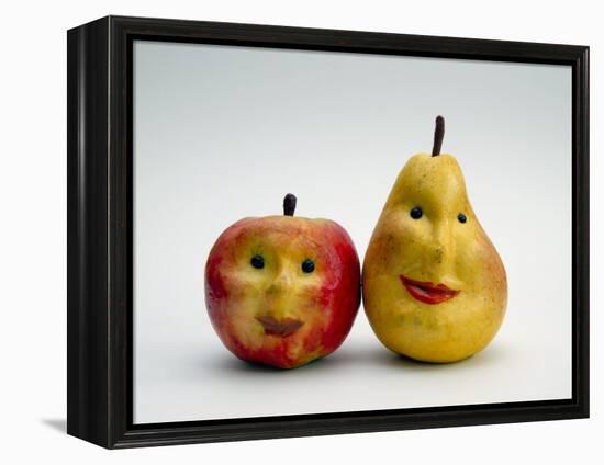 Paper Apple and Pear with Faces-Winfred Evers-Framed Premier Image Canvas