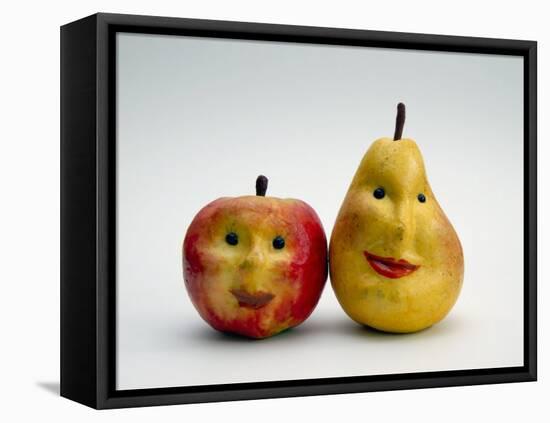 Paper Apple and Pear with Faces-Winfred Evers-Framed Premier Image Canvas