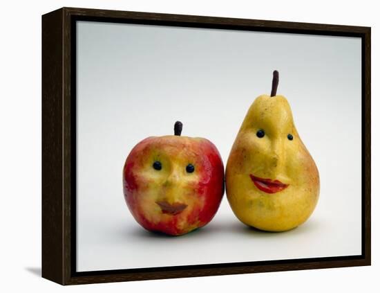 Paper Apple and Pear with Faces-Winfred Evers-Framed Premier Image Canvas