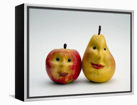 Paper Apple and Pear with Faces-Winfred Evers-Framed Premier Image Canvas