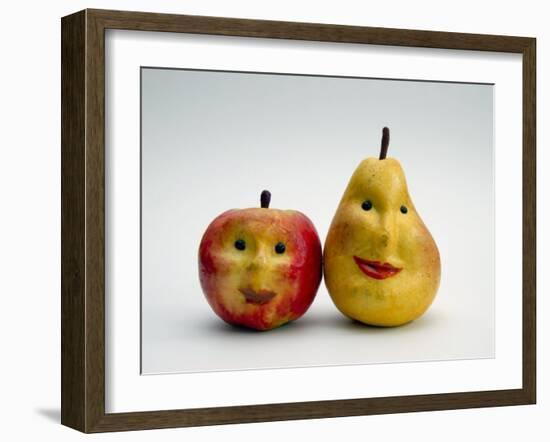 Paper Apple and Pear with Faces-Winfred Evers-Framed Photographic Print