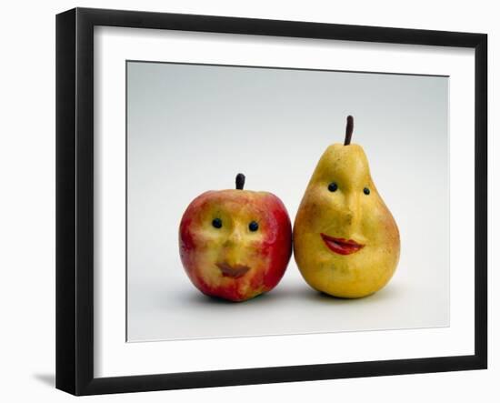 Paper Apple and Pear with Faces-Winfred Evers-Framed Photographic Print