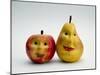 Paper Apple and Pear with Faces-Winfred Evers-Mounted Photographic Print