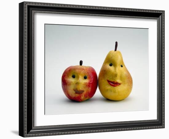 Paper Apple and Pear with Faces-Winfred Evers-Framed Photographic Print