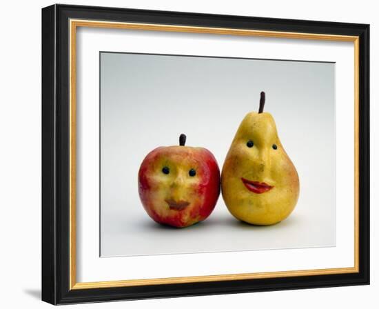 Paper Apple and Pear with Faces-Winfred Evers-Framed Photographic Print