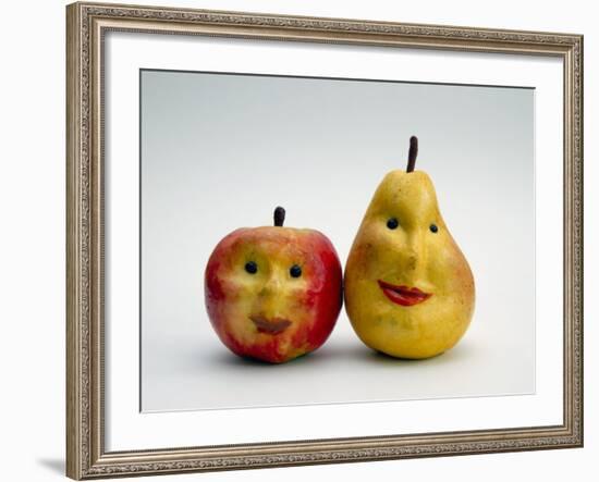 Paper Apple and Pear with Faces-Winfred Evers-Framed Photographic Print