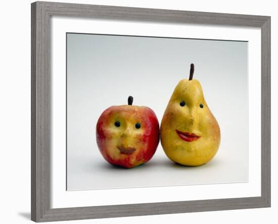 Paper Apple and Pear with Faces-Winfred Evers-Framed Photographic Print