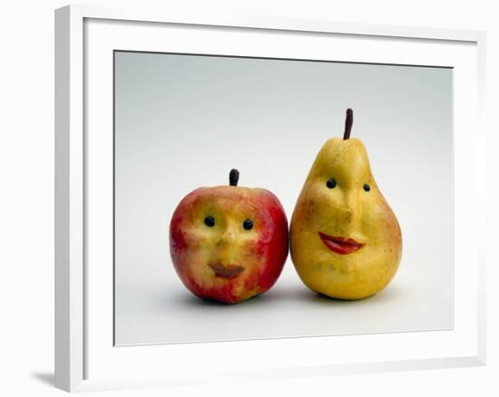 Paper Apple and Pear with Faces-Winfred Evers-Framed Photographic Print