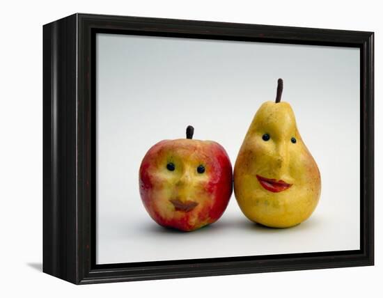 Paper Apple and Pear with Faces-Winfred Evers-Framed Premier Image Canvas