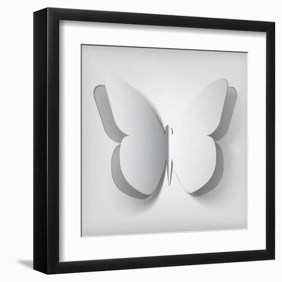 Paper Cut- Out Butterfly Illustration-Kundra-Framed Art Print