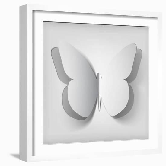 Paper Cut- Out Butterfly Illustration-Kundra-Framed Art Print