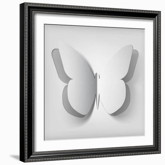 Paper Cut- Out Butterfly Illustration-Kundra-Framed Art Print