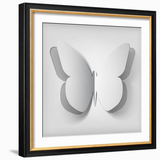 Paper Cut- Out Butterfly Illustration-Kundra-Framed Art Print