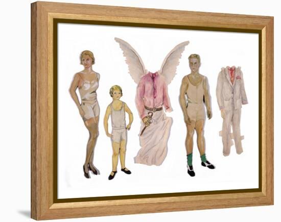 Paper Dolls of Scott, Zelda and Scottie-Zelda Fitzgerald-Framed Stretched Canvas