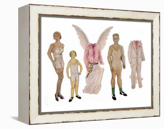 Paper Dolls of Scott, Zelda and Scottie-Zelda Fitzgerald-Framed Stretched Canvas