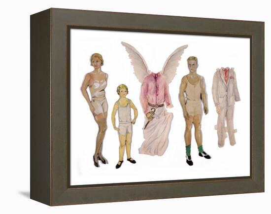 Paper Dolls of Scott, Zelda and Scottie-Zelda Fitzgerald-Framed Stretched Canvas