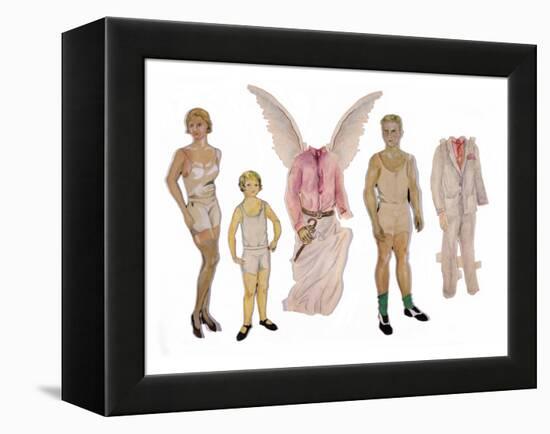 Paper Dolls of Scott, Zelda and Scottie-Zelda Fitzgerald-Framed Stretched Canvas