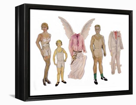 Paper Dolls of Scott, Zelda and Scottie-Zelda Fitzgerald-Framed Stretched Canvas