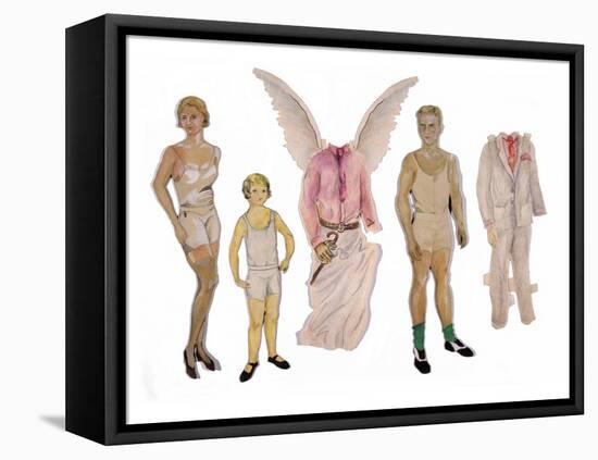 Paper Dolls of Scott, Zelda and Scottie-Zelda Fitzgerald-Framed Stretched Canvas