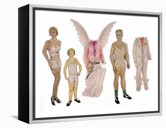 Paper Dolls of Scott, Zelda and Scottie-Zelda Fitzgerald-Framed Stretched Canvas