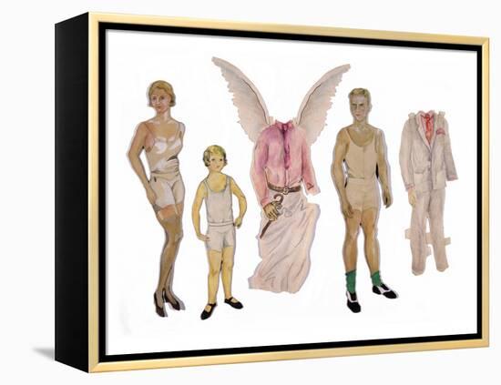 Paper Dolls of Scott, Zelda and Scottie-Zelda Fitzgerald-Framed Stretched Canvas