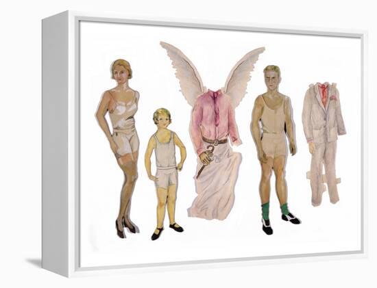 Paper Dolls of Scott, Zelda and Scottie-Zelda Fitzgerald-Framed Stretched Canvas