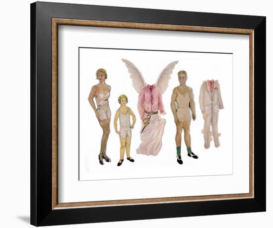 Paper Dolls of Scott, Zelda and Scottie-Zelda Fitzgerald-Framed Premium Giclee Print