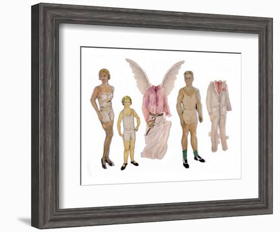 Paper Dolls of Scott, Zelda and Scottie-Zelda Fitzgerald-Framed Art Print