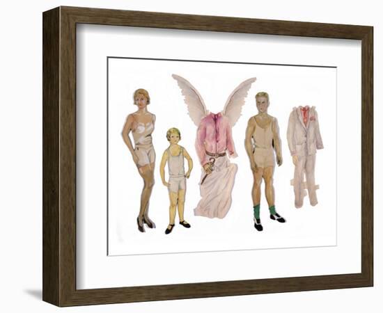 Paper Dolls of Scott, Zelda and Scottie-Zelda Fitzgerald-Framed Art Print