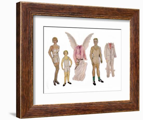 Paper Dolls of Scott, Zelda and Scottie-Zelda Fitzgerald-Framed Art Print