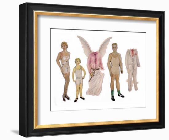 Paper Dolls of Scott, Zelda and Scottie-Zelda Fitzgerald-Framed Art Print