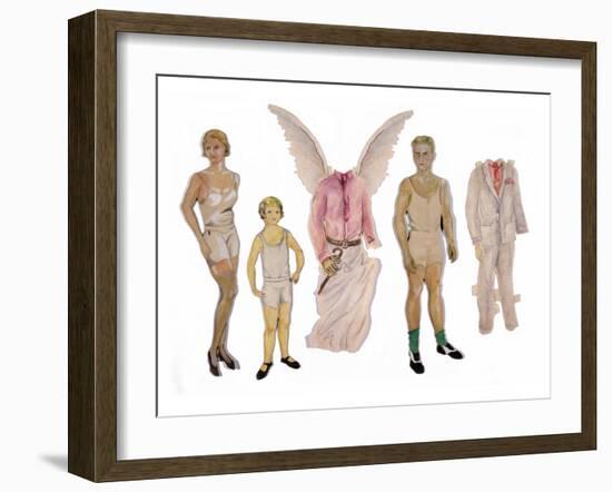 Paper Dolls of Scott, Zelda and Scottie-Zelda Fitzgerald-Framed Art Print