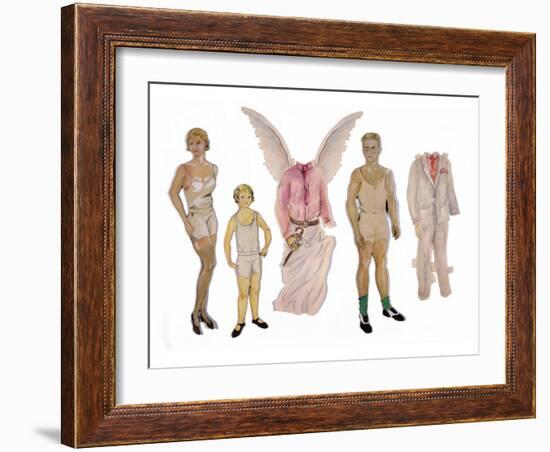 Paper Dolls of Scott, Zelda and Scottie-Zelda Fitzgerald-Framed Art Print