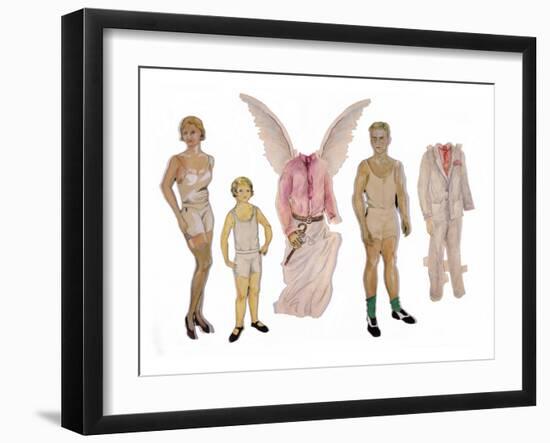 Paper Dolls of Scott, Zelda and Scottie-Zelda Fitzgerald-Framed Art Print