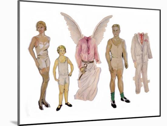 Paper Dolls of Scott, Zelda and Scottie-Zelda Fitzgerald-Mounted Art Print