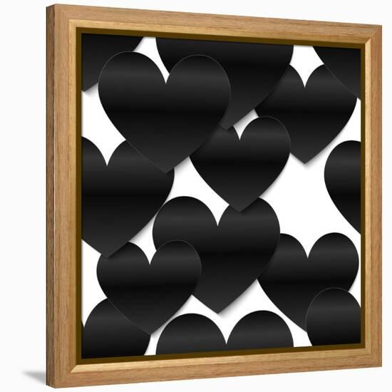 Paper Hearts, White-art_of_sun-Framed Stretched Canvas