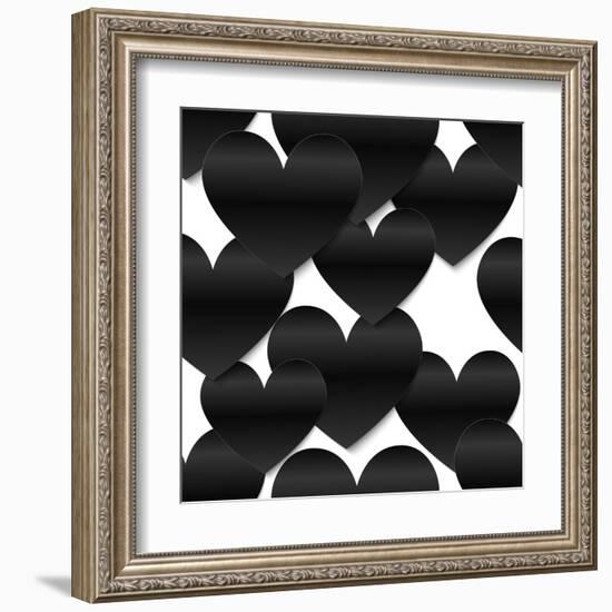 Paper Hearts, White-art_of_sun-Framed Art Print