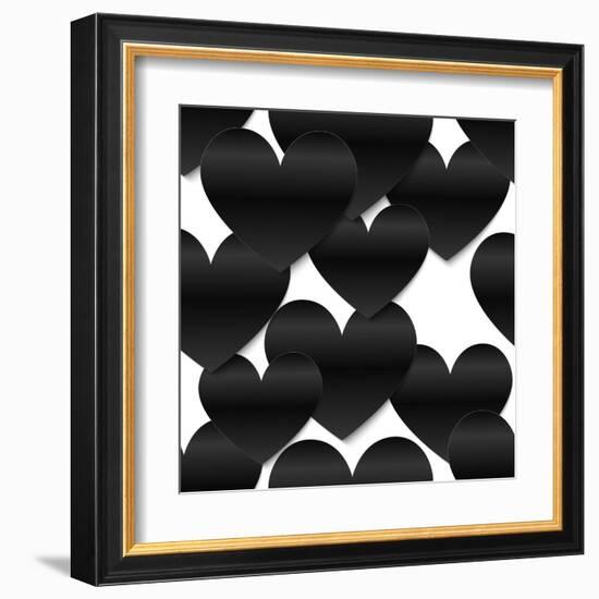 Paper Hearts, White-art_of_sun-Framed Art Print