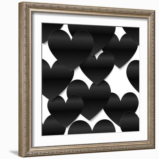 Paper Hearts, White-art_of_sun-Framed Art Print