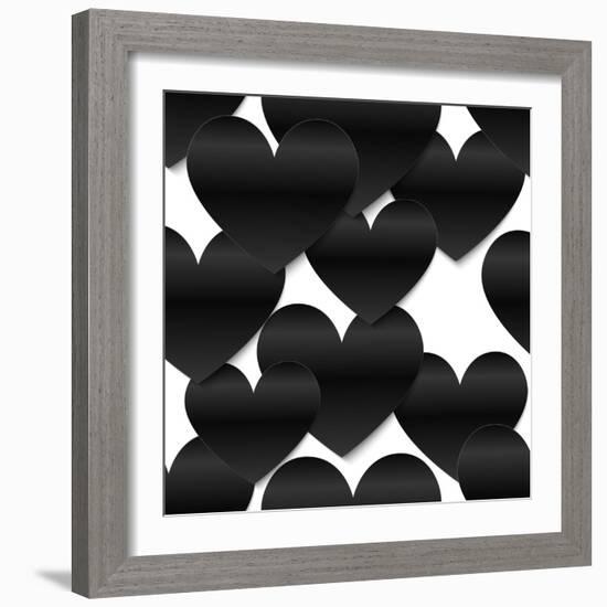 Paper Hearts, White-art_of_sun-Framed Art Print