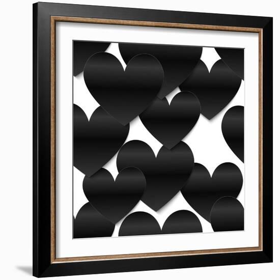 Paper Hearts, White-art_of_sun-Framed Art Print