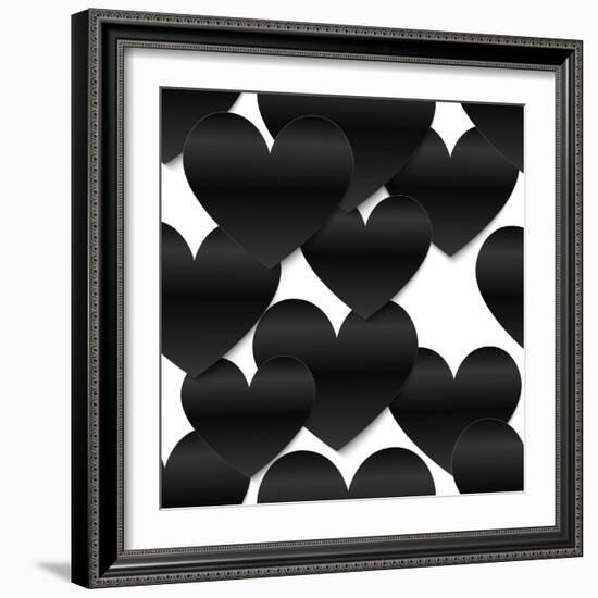 Paper Hearts, White-art_of_sun-Framed Art Print