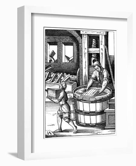 Paper Maker, 16th Century-Jost Amman-Framed Giclee Print