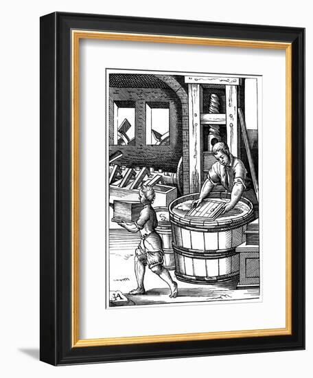 Paper Maker, 16th Century-Jost Amman-Framed Giclee Print