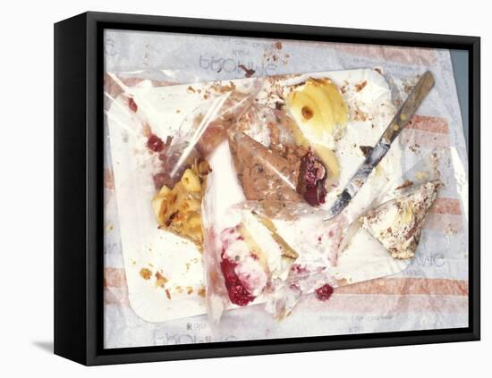 Paper Plate with Half-eaten Cake-Jo Kirchherr-Framed Premier Image Canvas