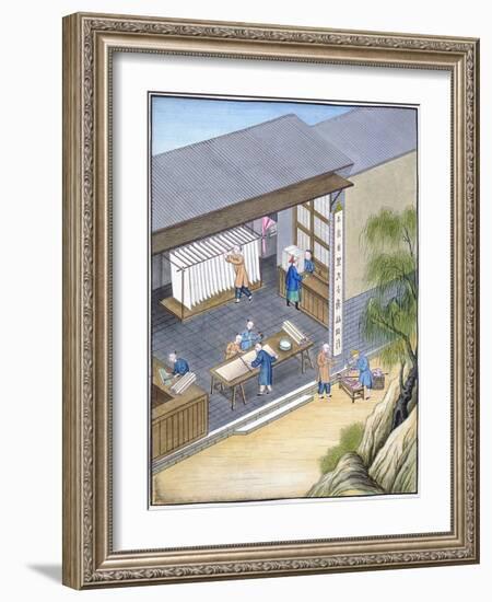 Paper production, China (w/c on paper)-Chinese School-Framed Giclee Print