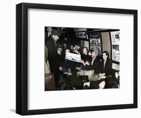 Paper seller down in the underground, London, c.1940-Unknown-Framed Photographic Print