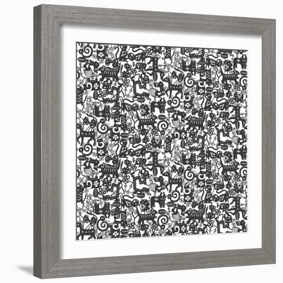 Paper Zodiac Graphite-Sharon Turner-Framed Art Print