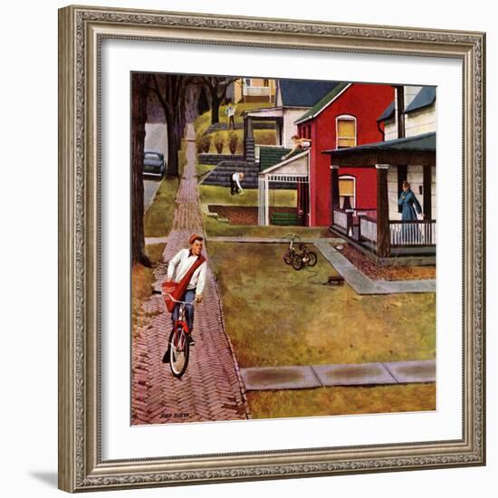 "Paperboy", April 14, 1951-John Falter-Framed Giclee Print