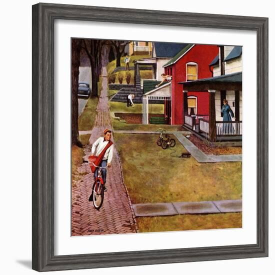 "Paperboy", April 14, 1951-John Falter-Framed Giclee Print